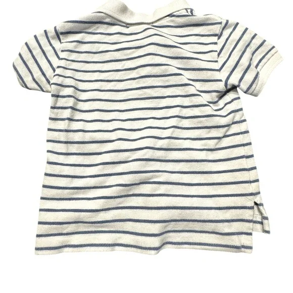 Polo Ralph Lauren Baby Boy Striped Polo Shirt Size 24M White Blue Cotton - Picture 2 of 7
